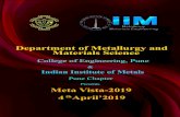 Department of Metallurgy and Materials ScienceIndian Institute of Metals Pune Chapter Presents & Meta Vista-2019 4 thApril’2019 Department of Metallurgy and ... Poster Presentation