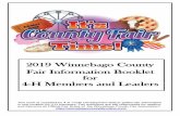 2019 Winnebago County Fair Information Booklet for 4-H ... · Thursday, July 25, 6:30-8:30 PM (inside Expo building) Sunnyview Exposition Center • 500 E County Rd Y Oshkosh, WI