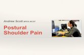 Andrew Scott MRSS MCSP Postural Shoulder Pain · Understanding Shoulders 2 Clavicular joints at shoulder and sternum have limited ranges of movement and enable positioning of shoulder