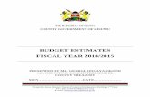 BUDGET ESTIMATES FISCAL YEAR 2014/2015€¦ · 4.Commerce, Trade & Trourism ... Unit GOVERNANCE AND ADMINISTRATION Efficient & Effective Service delivery Enhanced service delivery