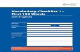 Vocabulary Checklist 1 - First 120 Words - Soundswellsoundswellspeech.com/media/2183/dse-vocab-checklist1...Infants with Down Syndrome.Once your child understands about 50 words, you
