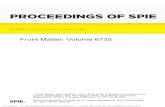 PROCEEDINGS OF SPIE€¦ · PROCEEDINGS OF SPIE Volume 6735 . Proceedings of SPIE, 0277-786X, v. 6735 SPIE is an international society advancing an interdisciplinary approach to the