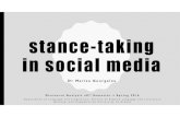 stance-taking in social media - MARIZA GEORGALOU · 2020-03-11 · stance-taking in social media Discourse Analysis ••••8th Semester •••• Spring 2016 Department of