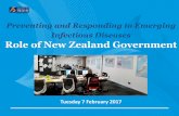 Preventing and Responding to Emerging Infectious …Preventing and Responding to Emerging Infectious Diseases Role of New Zealand Government Tuesday 7 February 2017 Overview: 1. Emergency