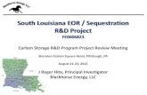 South Louisiana EOR / Sequestration R&D Project€¦ · R&D Project FE0006823. Carbon Storage R&D Program Project Review Meeting Sheraton Station Square Hotel, Pittsburgh, PA . August