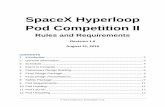 SpaceX Hyperloop Pod Competition II€¦ · On August 12, 2013, Elon Musk released a white paper on the Hyperloop, his concept of high-speed ground transport. In order to accelerate