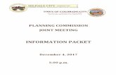 INFORMATION PACKET · PLANNING COMMISSION JOINT MEETING INFORMATION PACKET December 4, 2017 5:00 p.m. Established 1963