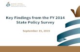 Key Findings from the FY 2014 State Policy SurveySeptember 15, 2015 Key Findings from the FY 2014 State Policy Survey