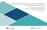 Promoting Success for Teachers of English Learners · vice pres ident at the American Federation for Teachers (AFT), as well as teacher leaders affiliated with AFT: ... Its intended