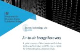 Air-to-air Energy Recovery...As of 2016, under the EU Ecodesign directive, all new bidirectional ventilation units must have a heat recovery system incorporated within their design.