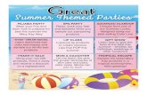 Summer Themed PartiesSummer Themed Parties · Summer Themed PartiesSummer Themed Parties PAJAMA PARTY Wear your PJs and learn how to prepare for bed this summer the Mary Kay Way SPA