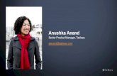 Anushka Anand - GeekWire · Anushka Anand Senior Product Manager, Tableau aanand@tableau.com . Jul Aug 1, 05 Worldwide Sales Forecast Sep 1, Oeo e Tableau helps people and understand