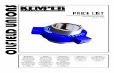 PRICE LIST - Kemper Valve & Fittings Corp. › wp-content › uploads › 2019 › 10 › ... · PRICE LIST Manufacturing Headquarters 3001 Darrell Road Island Lake, IL 60042 phone: