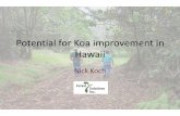 Potential for Koa improvement in Hawaii · Financial analysis of a koa plantation • Started with a known cost of establishment – $ 2,300 / ac – everything included • Added