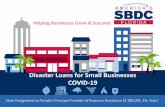 Disaster Loans for Small Businesses COVID-19 › user... · The Florida SBDC works in conjunction with state and federal partners to support small business recovery efforts. Florida’s