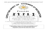 Join your Friends For A Whole Lot Of Summer Fun! · Join your Friends For A Whole Lot Of Summer Fun! Summer Recreation For Kindergarten through 8th Grade Monday, July 1 - Friday,