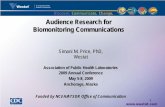 Audience Research for Biomonitoring Biomonitoring ......9Formative research, materials development and testing 9Secondary (lit review, audience profile, analysis of newspaper coverage