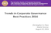 Trends in Corporate Governance Best Practices 2016 · The Fairmont Chateau Whistler| Whistler, BC| August 21-24, 2016 54% 48% 44% 41% 26% 15% 15% 11% 11% 6% 2% 11% Operational risk