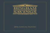 BOSTON INSTITUTION FOR South End SAVINGSNet loans increased by 14.2% to $1.606 billion, deposits in-creased by 12.2% to $1.366 billion, and total assets increased by 13.9% to $2.015
