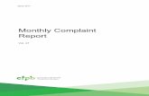 Monthly Complaint Report - Amazon S3 › files.consumerfinance.gov › f › ... · 2017-03-27 · 2 MONTHLY COMPLAINT REPORT: MARCH 2017 1. Complaint volume The Consumer Financial
