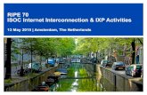 RIPE 70 ISOC Internet Interconnection & IXP Activities · The Internet Society ISOC | Global IXP & Interconnection/Peering Activities • ISOC works with partners throughout the world