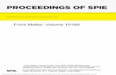 PROCEEDINGS OF SPIE · PROCEEDINGS OF SPIE Volume 10169 Proceedings of SPIE 0277-786X, V. 10169 SPIE is an international society advancing an interdisciplinary approach to the science