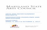 ARTS AND ENTERTAINMENT DISTRICTS … Arts...Arts & Entertainment Districts Guidelines and Application - 2 Individuals who do not use conventional print may contact the Maryland State