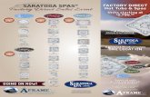 SARATOGA SPAS Factory Direct Sales Event Hot Tubs & Spas · 2018-04-19 · Saratoga Spas® Company Store Saratoga Spas® Company Store Units starting at $2,795. 00 Ready for immediate