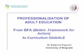 PROFESSIONALISATION OF ADULT EDUCATION From BFA … POPOVIC... · 2013-06-03 · Some certificates • SVEB certificate • WBA certificate "Certified adult educator • Diploma to