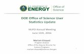 DOE Oﬃce of Science User Stascs Update · June 15th, 2016 DOE Oﬃce of Science User Stascs Update Mariam Elsayed Program Analyst Oﬃce of the Deputy Director for ... • Outlook