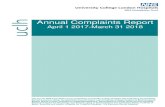 Annual Complaints Report reviews...The purpose of this annual report is to: ... (PEC), and Complaints Monitoring Group (CMG). Issues and actions arising from complaints are also used