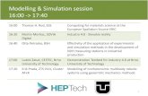 Modelling & Simulation session 16:00 -> 17:40€¦ · Modelling & Simulation session 16:00 -> 17:40 1 16:00 Thomas H. Rod, ESS Computing for materials science at the European Spallation
