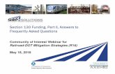 Section 130 Funding, Part II, Answers to Frequently Asked Questionsshrp2.transportation.org/SiteAssets/Pages/R16... · 2018-05-18 · Purpose of Today’s Webinar • Hear answers