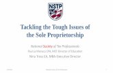Tackling the Tough Issues of the Sole Proprietorship · NSTP’s Suggested References • IRS Publications: • 334. Tax Guide for Small Business • 463. Travel, Entertainment, Gift