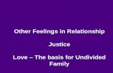 Other Feelings in Relationship Justice Love The basis for … on-line … · These feelings can be recognized –they are definite (9 Feelings) 4. Their fulfilment, evaluation leads