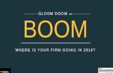 GLOOM DOOM OR BOOM - Grant Thornton Australia · 2016-02-08 · 45% of firms are focusing on marketing/selling their additional services in 2016 Yet on average firms spend only 0.8%
