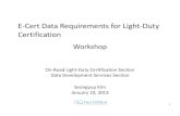 2013 LD ECERT Workshop Presentation...Jan 08, 2013  · Certification Workshop . On-RoadLight-DutyCertificationSection DataDevelopmentServicesSection . SeongyupKim ... CSI HEV, 10B