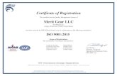 Certificate of Registration Merit Gear LLC › Rexnord › media › Rexnord › PDF › Quality... · 2019-07-08 · Merit Gear LLC 810 Hudson St. Antigo, Wisconsin, 54409, United