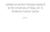 Update on proton therapy research at the University of ... · proton vs. photon treatment plans on PO1 lung patients Purpose: The aim of this work is to compare the “irradiatedvolume”