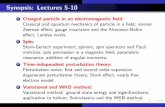 Synopsis: Lectures 5-10bds10/aqp/lec8-10.pdf · Synopsis: Lectures 5-10 5 Charged particle in an electromagnetic eld: Classical and quantum mechanics of particle in a eld; normal