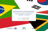 Lessons Learned · responsible investment (SRI) community for research and products covering emerging markets, the Emerging Markets Disclosure Project (EMDP) was launched in 2008.