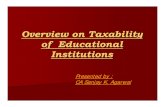 Overview on Taxability of Educational Institutions Speak/Image... · Educational Institutions. Any University or Educational Institution as prescribed under section 10(23C)(vi), shall