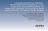 Understanding HIPAA, NYS Mental Hygiene Law and the …omh.ny.gov/omhweb/consumer_affairs/resources/docs/... · 2010-11-17 · mental health treatment records under the NYS Mental