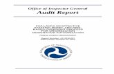 Office of Inspector General Audit Report Oversight... · 2016-04-21 · Date: October 15, 2015 From: Matthew E. Hampton Assistant Inspector General . for Aviation Audits : Reply to