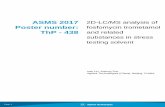 ASMS 2017 Poster number: ThP - 438 · ThP - 438 Page 1 2D-LC/MS analysis of fosfomycin trometamol and related substances in stress testing solvent Nan Hu, Xialong Zuo Agilent Technologies