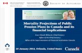 Mortality Projections of Public Pension Plans in Canada ... · Pension Plans in Canada and its financial implications . Jean-Claude Ménard, Chief Actuary ... 1901 1911 1921 1931