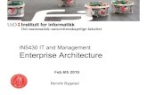 IN5430 IT and Management Enterprise Architecture...Enterprise Architecture: Definition “Enterprise architecture (EA) is • the definition and representation of a high-level view
