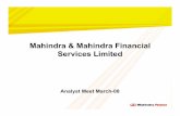 Mahindra & Mahindra Financial Services Limited€¦ · Used CV finance -- 138 178 353 21.00 New CV finance 197 268 280 405 10.00 Total auto finance market 597 882 994 1720 15.00 Used