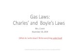 Gas Laws: Charles’ and Boyle’s Laws · 2019-11-18 · Charles’ and Boyle’s Laws Mrs. Cronin November 18, 2019 (What do I write down? Write everything underlined) I created
