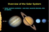 Overview of the Solar System - University of Virginia · 2015-10-17 · Most of it is the Sun! 99.8% of the mass of the Solar System resides in the Sun. – A hot ball of mostly hydrogen